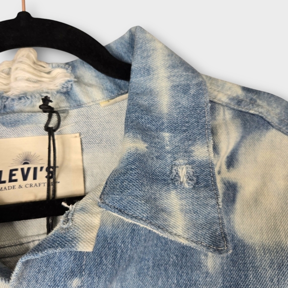 Levi's Made & Crafted Trucker Jean Jacket Blue Tie Dye Womens Size XL NEW $298 - Picture 5 of 16